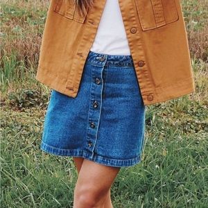 Forever 21 Jean Button-Up Skirt